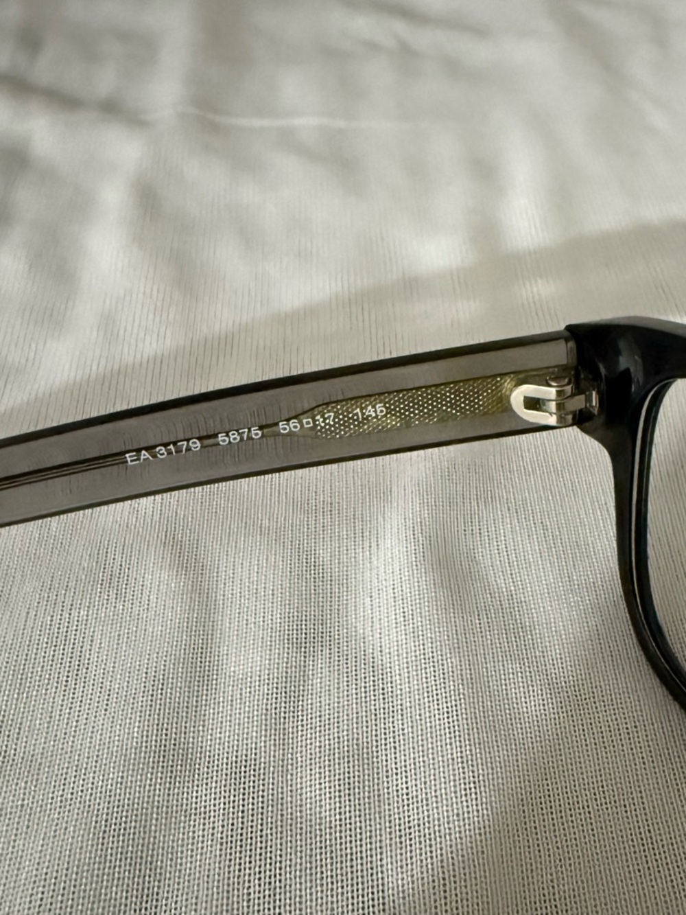 Emporio Armani Men’s Black Rectangular Eyeglass Frames with Clear Gray Temples